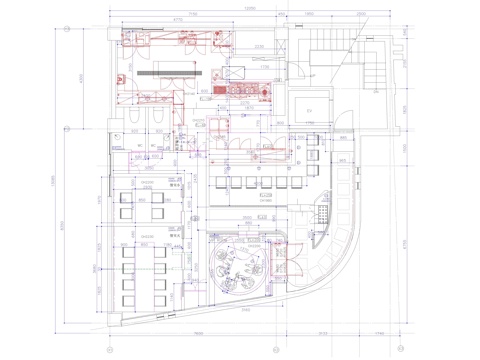 饭店平面图 酒吧平面 西餐厅平面图cad施工图