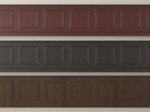 法式护墙板 墙裙su模型