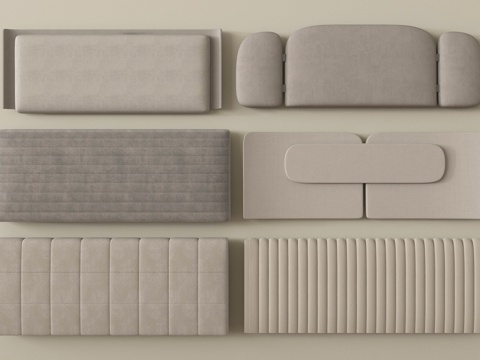  现代床靠背 床具 床品 床头3d模型 