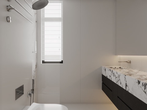 现代极简卫生间su模型