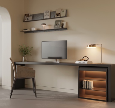 现代书桌su模型