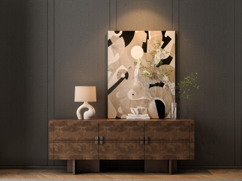 现代边柜 玄关柜 装饰柜su模型