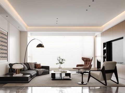 现代客厅su模型