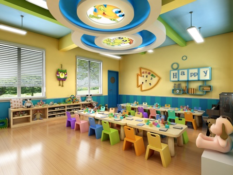  现代幼儿园教室3D模型3d模型 