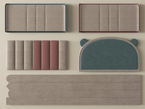  现代床靠背 床具 床品 床头3d模型 