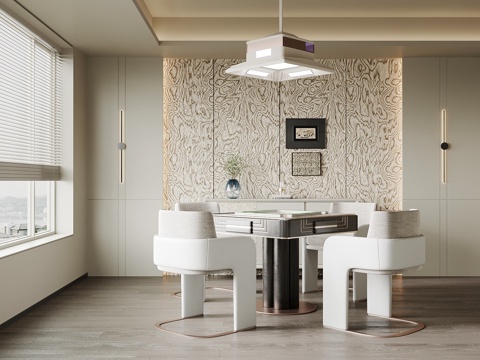  现代棋牌室 棋牌桌 麻将桌3d模型 