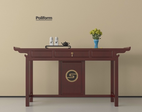 新中式端景条案 玄关桌  端景柜su模型