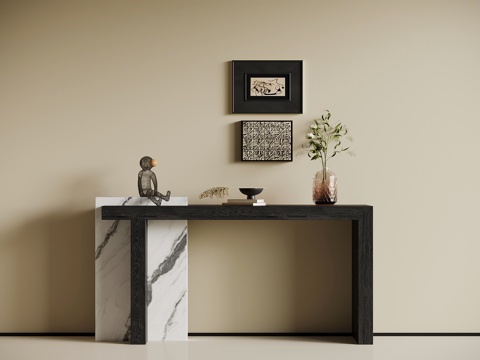 现代条案 端景柜su模型