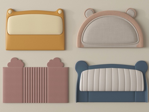 现代床靠背 床具 床品 床头su模型