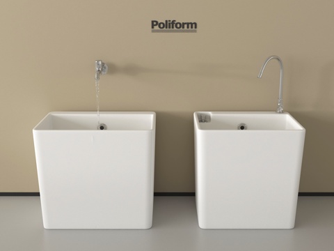 现代拖把池 拖布池 墩布池su模型