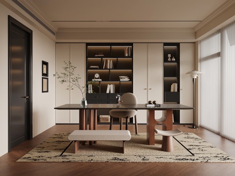 法式书房su模型