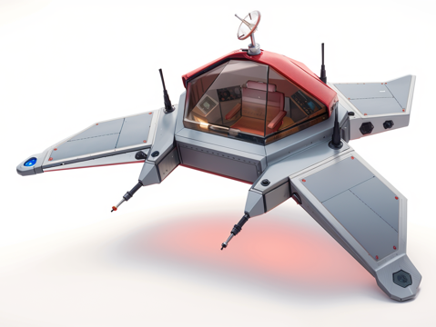 太空科幻主题儿童乐园飞碟火箭滑梯外星人su模型