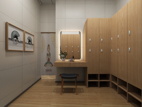  瑜伽馆更衣室3d模型 
