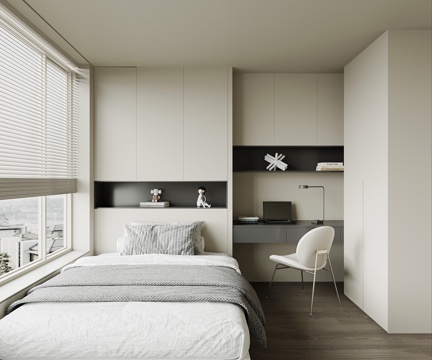 现代榻榻米卧室su模型