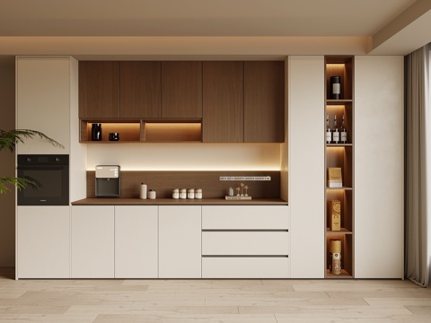 中古风酒柜 餐边柜3d模型