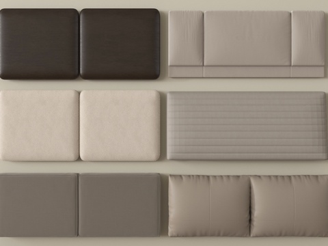  现代床靠背 床具 床品 床头3d模型 