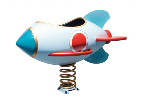 太空科幻主题儿童乐园飞碟火箭滑梯外星人su模型