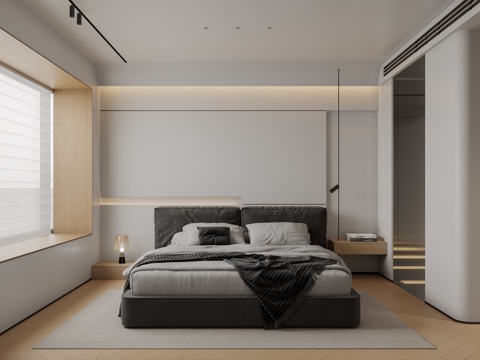 现代卧室su模型