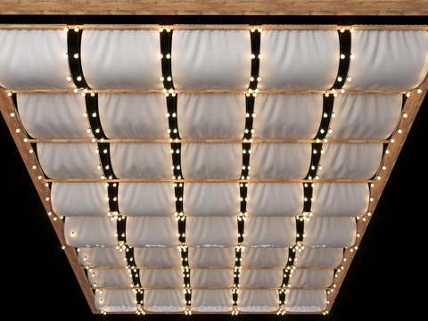 帷慢吊顶 水墨画帷幔 露营风帷幔 茶室吊顶 书房吊顶 图书馆su模型