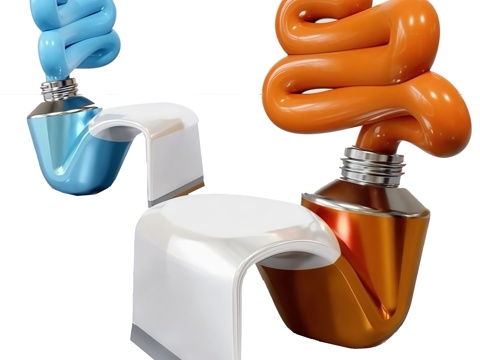 室外互动装置 户外互动装置座椅 颜料雕塑 打印座椅 网红互动su模型