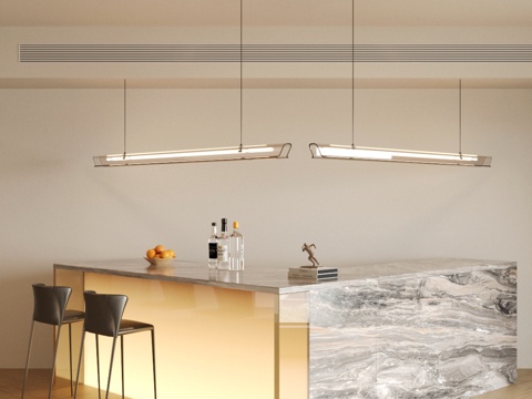 现代意式岛台餐厅 轻奢意式餐厅 开放式餐厅 岛台餐桌椅 餐椅su模型