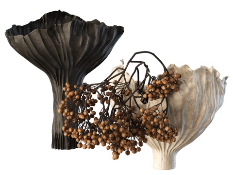 中古花瓶摆件 创意花瓶 干枝花瓶摆件su模型