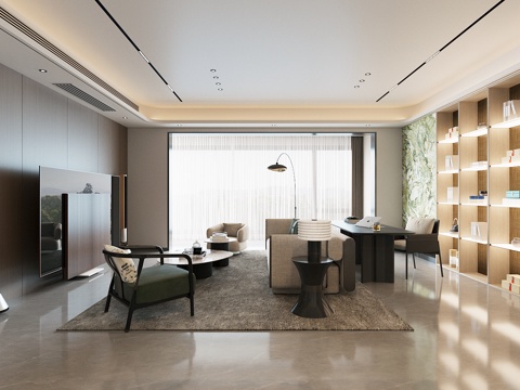 现代意式客餐厅 轻奢意式客餐厅 高级灰客餐厅 海派风客餐厅su模型