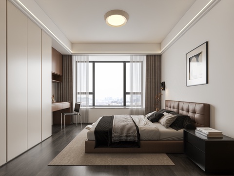 现代卧室su模型