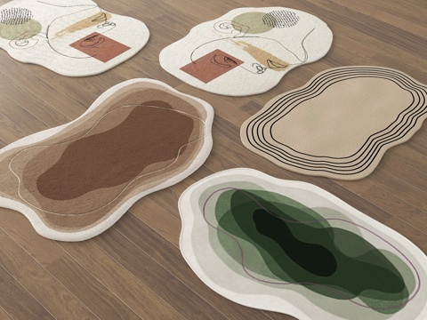 现代地毯 布艺地毯 异形地毯su模型