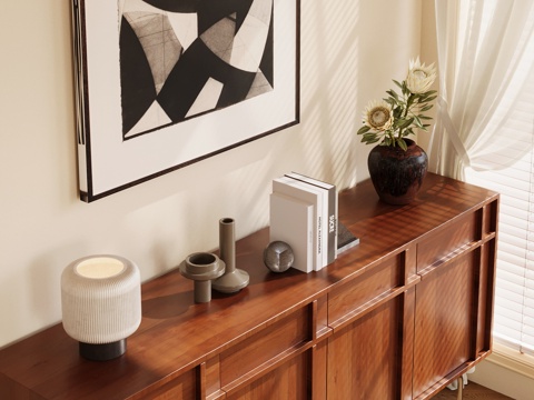 中古风玄关柜 饰品摆件 墙饰挂饰su模型