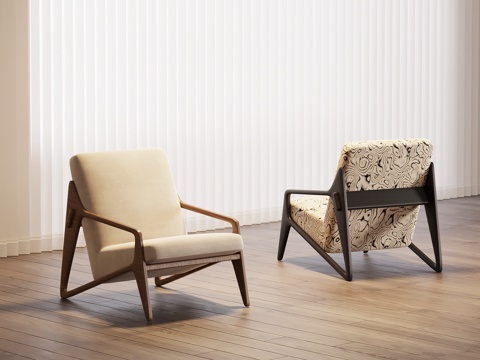 法式中古休闲椅 单人椅su模型