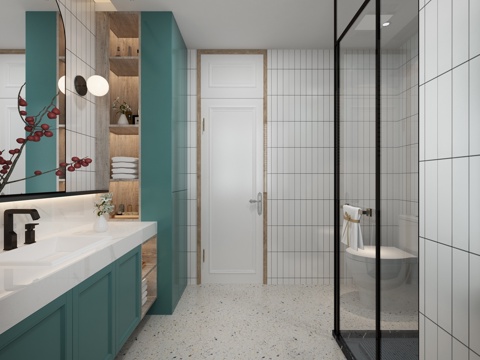  现代卫生间3d模型 