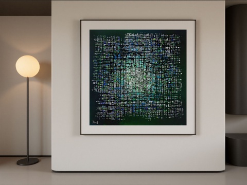 意式轻奢抽象挂画su模型