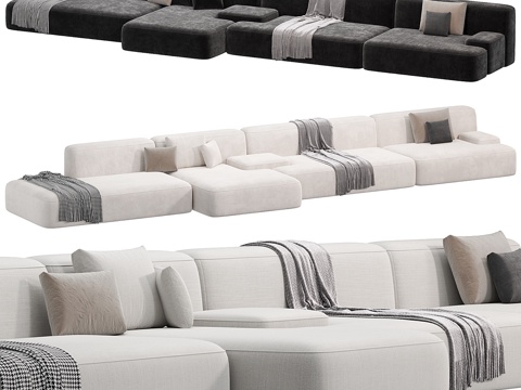  现代意式 Lema 布艺组合沙发3d模型 