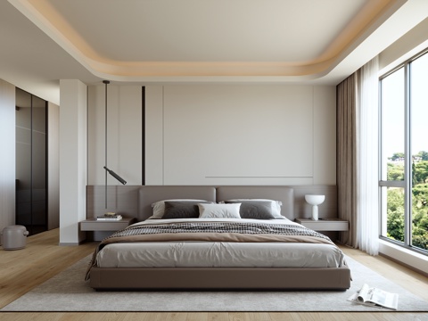 现代卧室su模型