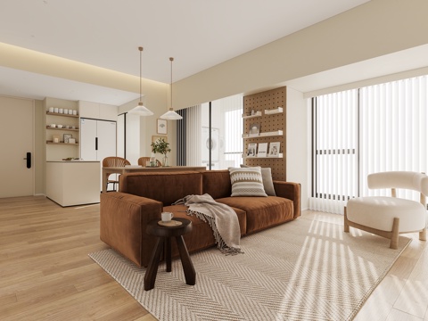  奶油客餐厅3d模型 