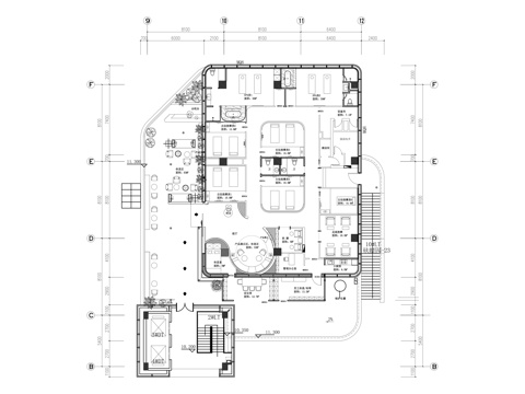 采耳SPA养生会所平面图cad施工图