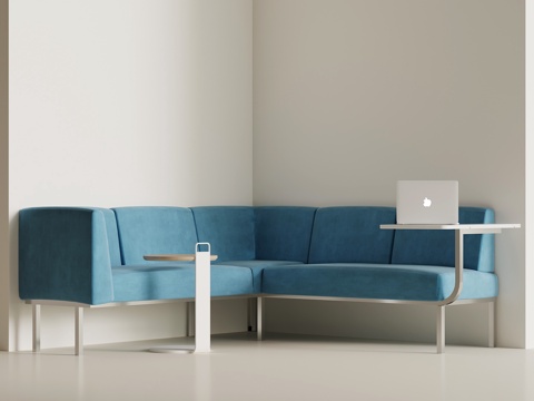 现代转角沙发su模型