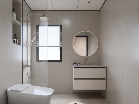  现代卫生间3d模型 