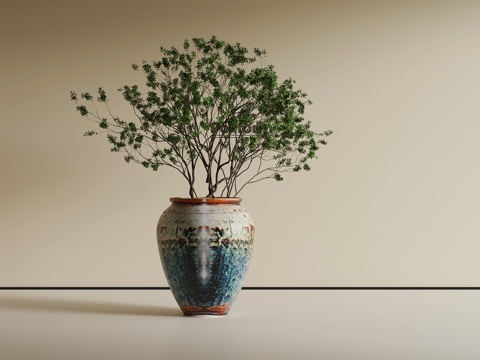 中古风绿植su模型