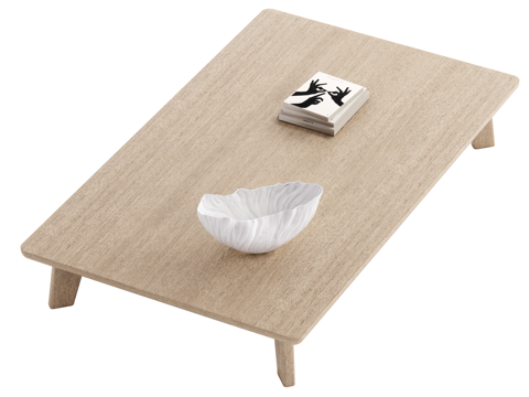 现代原木风茶几su模型