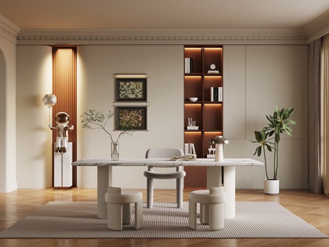 法式书房su模型