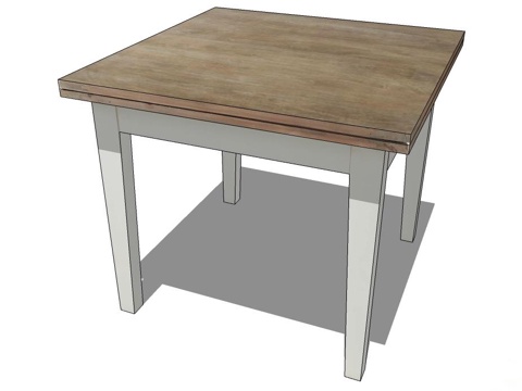 实木边几 实木桌子 桌子 现代边几 现代实木桌子 餐桌su模型