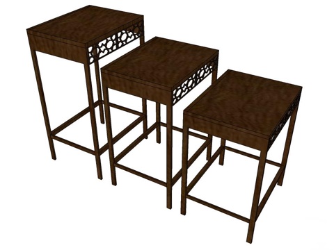 实木茶桌 边几 实木桌子 桌子 新中式桌子 新中式实木桌子su模型