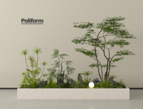 绿植花箱  植物组合  盆栽 景观小品 植物堆 花池花坛su模型