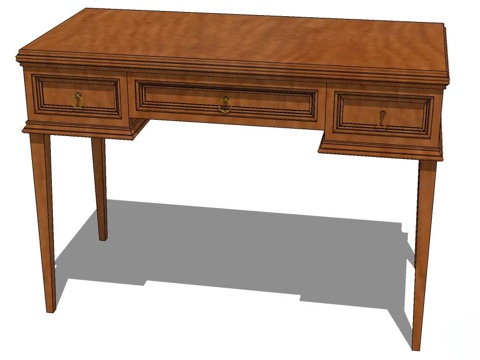 实木书桌 实木桌子 桌子 欧式桌子 欧式实木桌子 书桌su模型