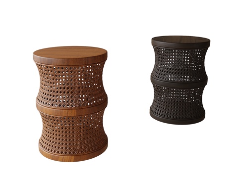 新中式凳子 边几角几su模型