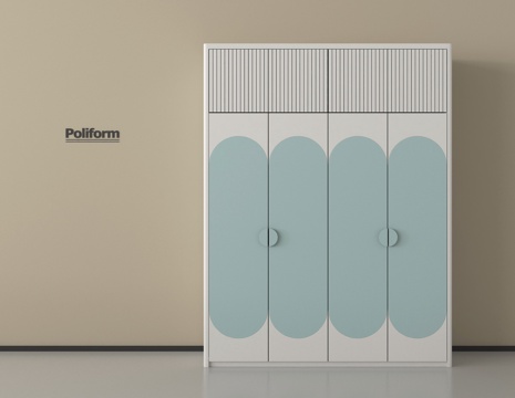  现代奶油风衣柜 木材 成人 平开3d模型3d模型 