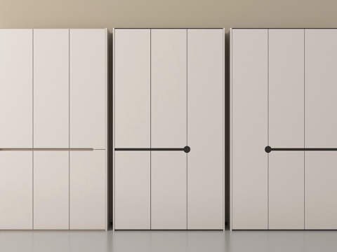 现代极简衣柜 木材 成人 平开su模型