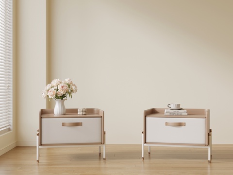 现代床头柜 摆件su模型